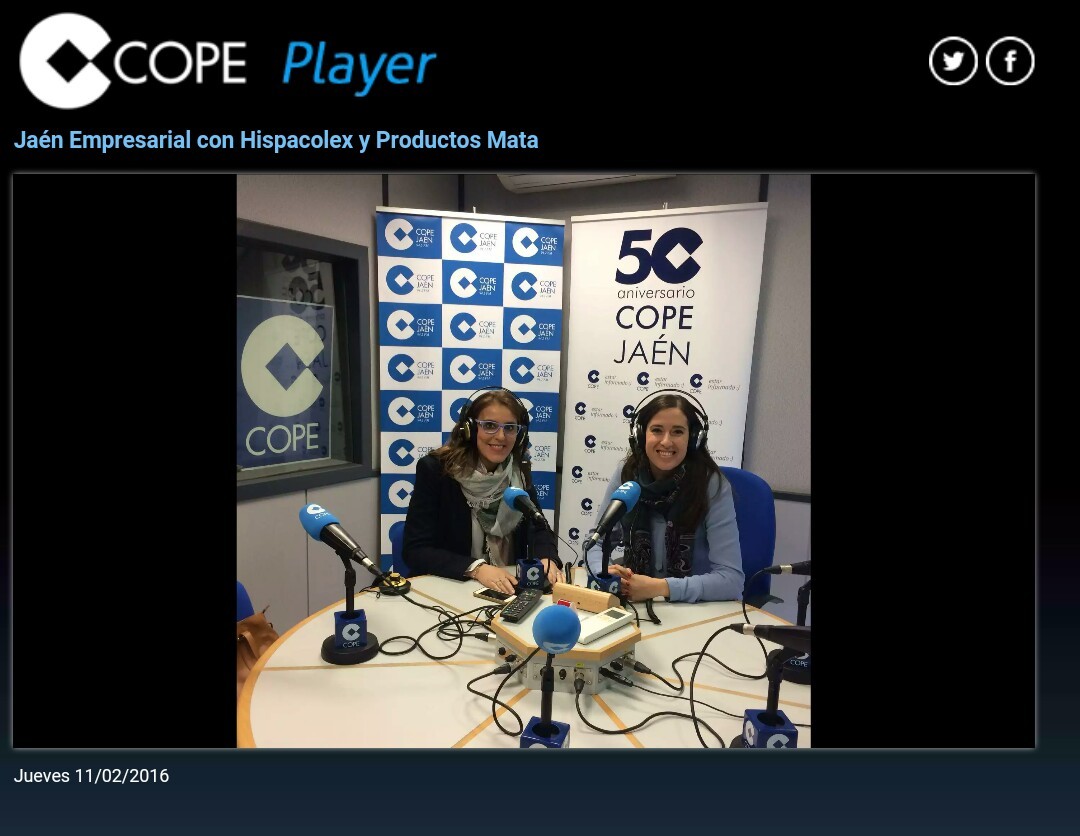 [AUDIO] Escucha la entrevista completa a Productos Mata en @COPEJAEN – @Hispacolex – @maycapalomino