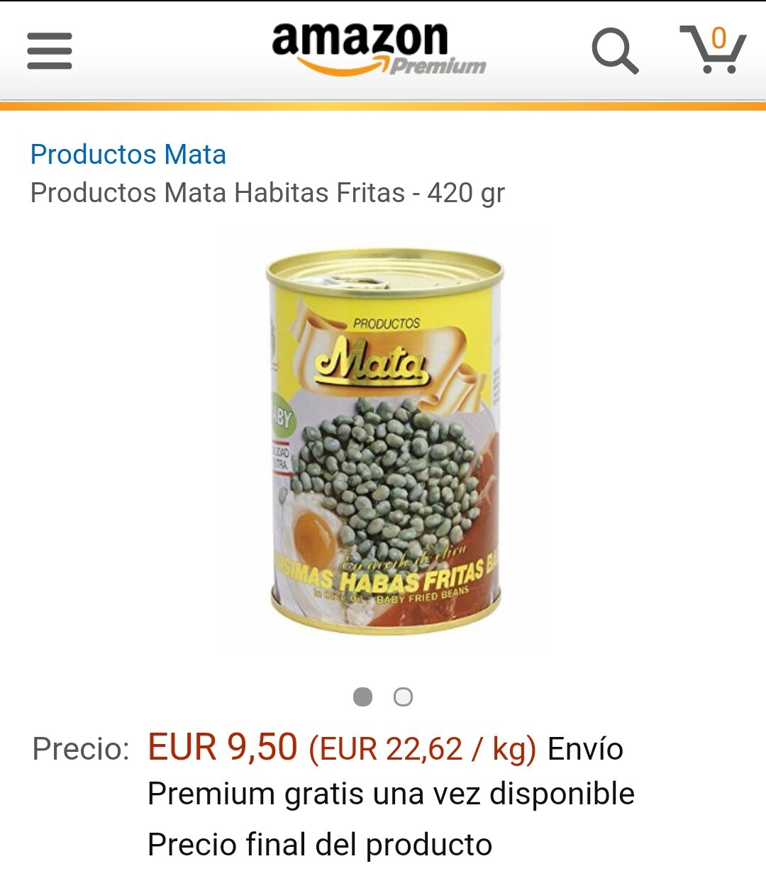 Habas Fritas Baby Mata disponibles en Amazon