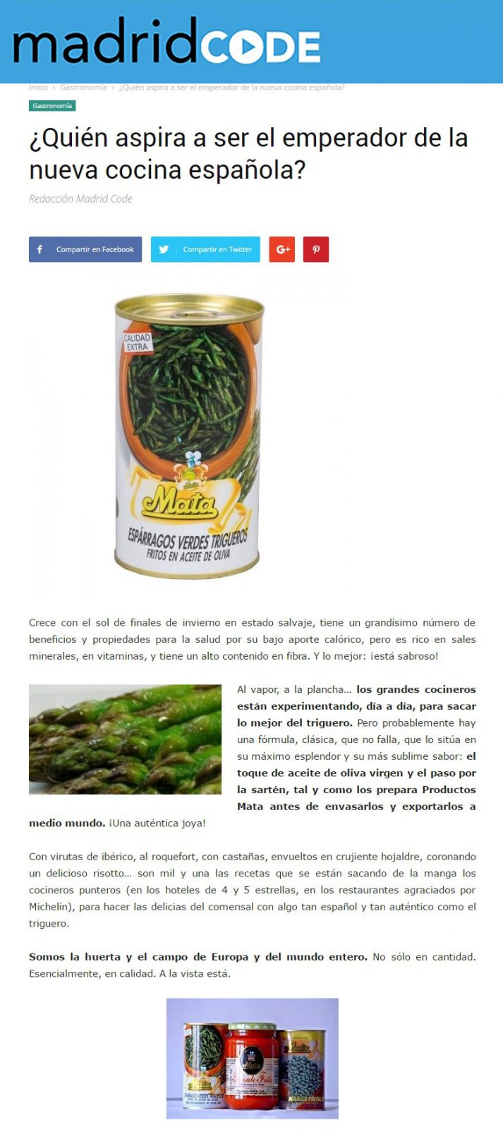 ¿Quién aspira a ser el emperador de la nueva cocina española? @MadridCode @mataproductos