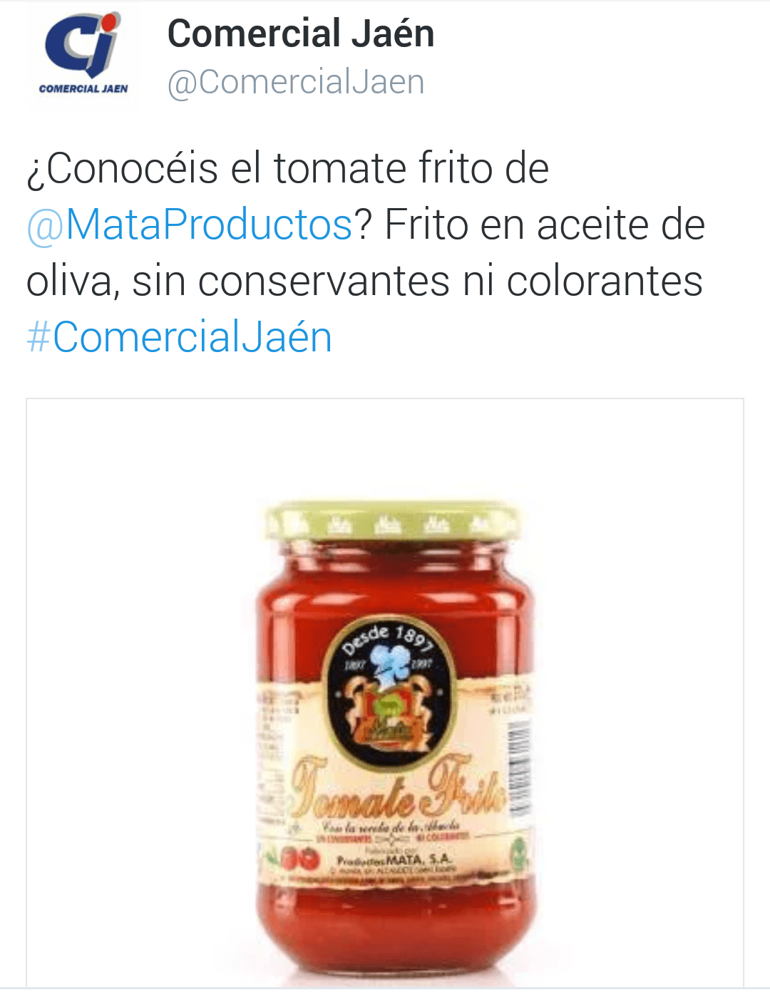 ¿Conocéis el tomate frito de@MataProductos? Frito en aceite de oliva, sin conservantes ni colorantes
#ComercialJaén