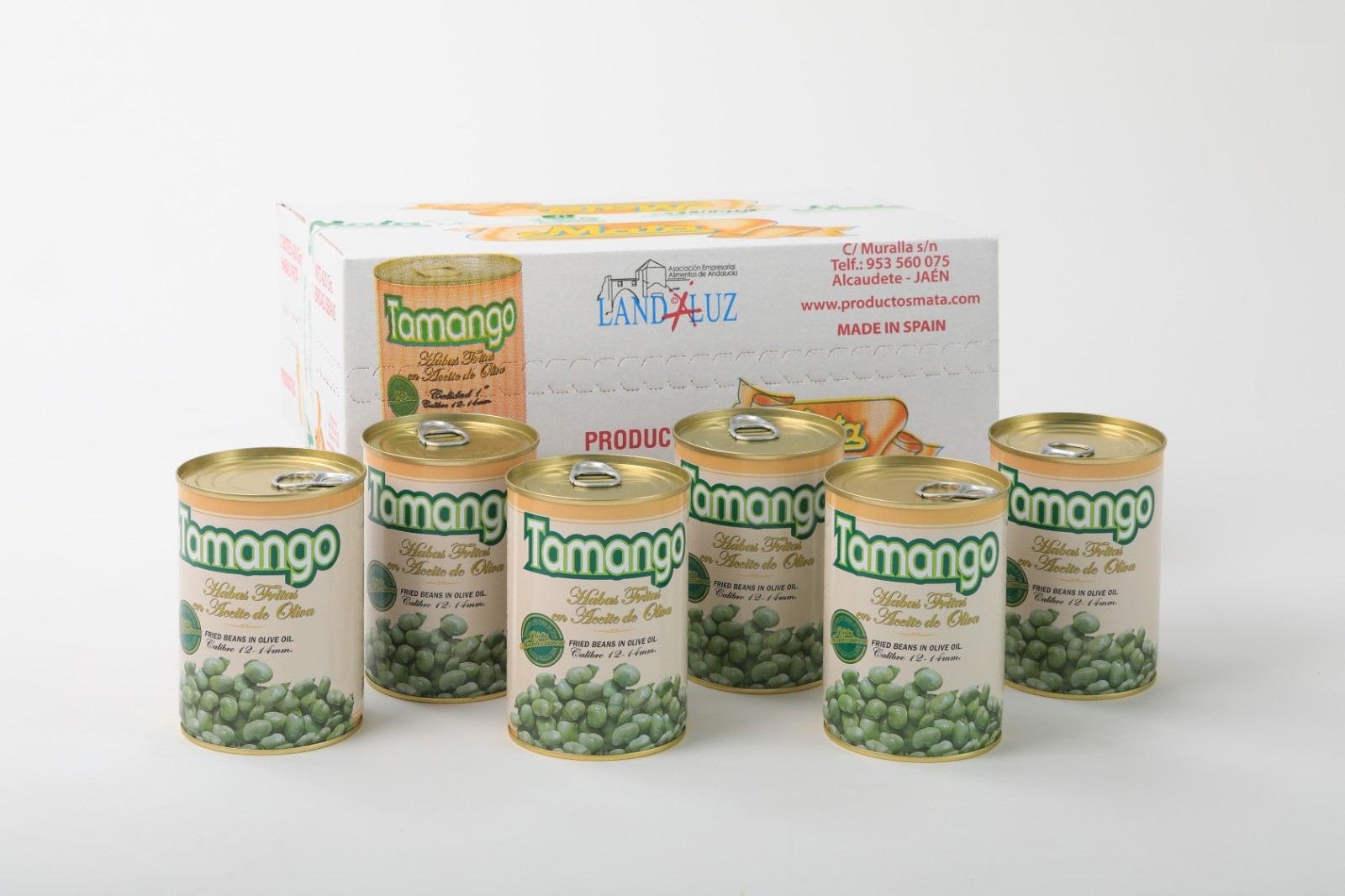 Caja 12 unidades Habas Fritas Tamango - Lata de 420gr